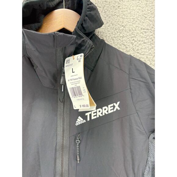 Adidas Outdoor Terrex Tech Light Hiking Running Jackets Womens Large Black NEW L - Picture 4 of 7